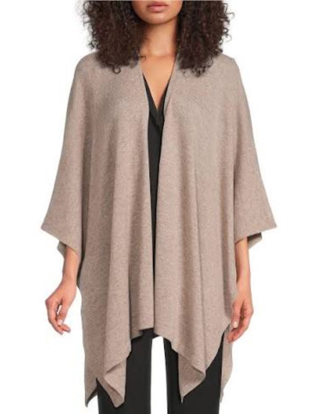 NWT VAN WINKLE & CO. Solid Cashmere Ruana Wrap CAMEL